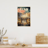 Xi'an China Vintage Reizen Poster (Keuken)