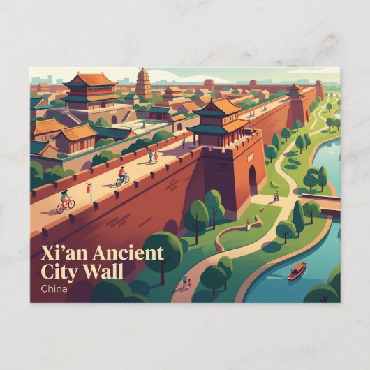 Xi'an Oude Stadsmuur China Briefkaart (Voorkant)