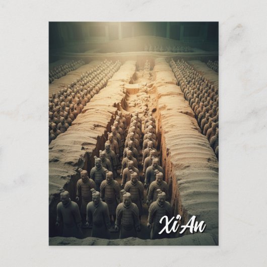 Xi'an Terracotta Warriors China Reizen Briefkaart (Voorkant)