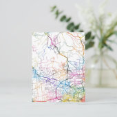 Xianyang China City Map Briefkaart (Staand voorkant)