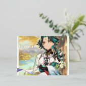 XIAO GENSHIN IMPACT FOLIE FEESTDAGEN BRIEFKAART (Staand Voorkant)