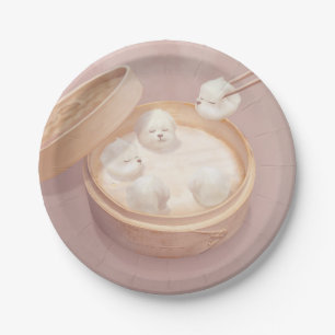 Xiao Long Bao Schattigee illustratie Papieren Bordje