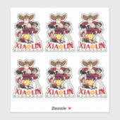xiaolin show | 8 x 8 inch — Glanzend transparant Sticker (Vel)
