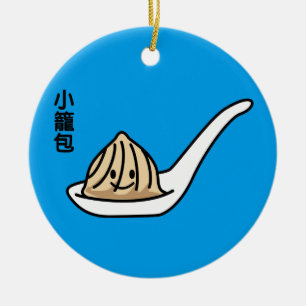 Xiaolongbao Chinese Soup Dumpling Sum Bun Keramisch Ornament