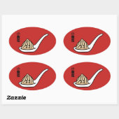 Xiaolongbao Chinese Soup Dumpling Sum Bun Ovale Sticker (Vel)