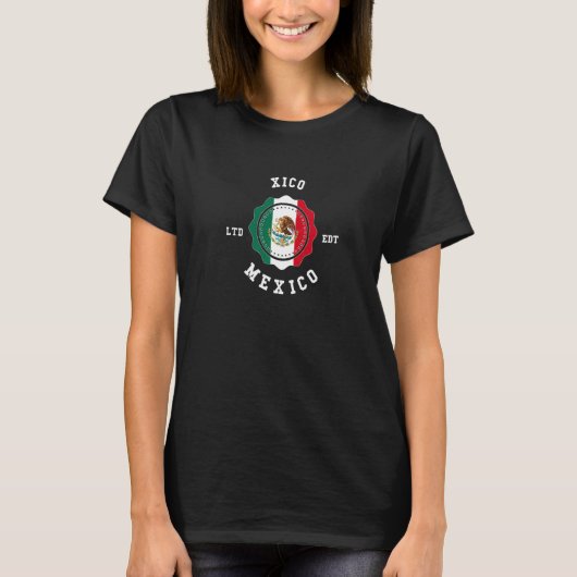 Xico Mexico Flag Badge T-shirt (Voorkant)