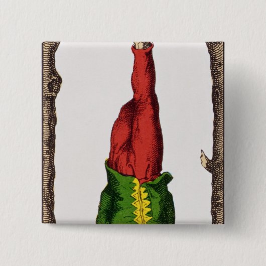 XII Het Handige Man, tarotkaart Vierkante Button 5,1 Cm (Voorkant)