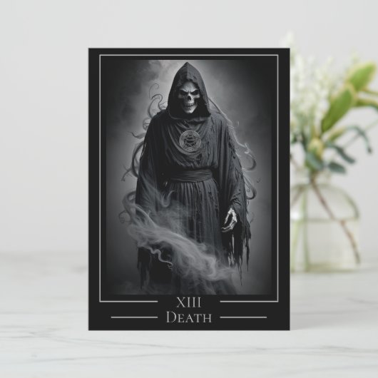 XIII Death Tarot Card Halloween Party Kaart (Staand voorkant)