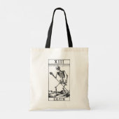 XIII Dood:  zwarte & witte tarotkaart Tote Bag (Achterkant)