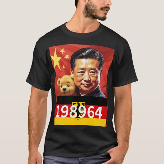XIJINPING WINNIE POOH CHINA CCP 198964 DUITSE VLAG T-SHIRT (Voorkant)