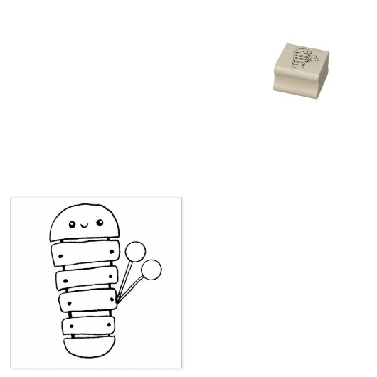 Xilófono Sello de Madera Rubberstempel (Gestempeld)