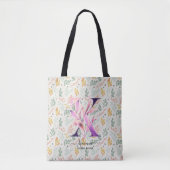 Ximena's stralende bloei - Boho Floral Monogram X Tote Bag (Voorkant)