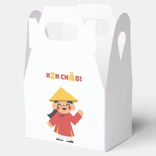 "Xin Chào" Schattigee Vietnamese geschenkdoos Bedankdoosjes (Geopend)