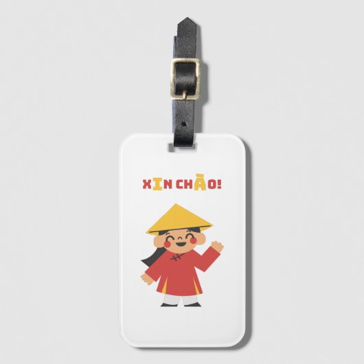 XIN CHÀO! Vietnamese Bagagelabels (Voorkant (verticaal))