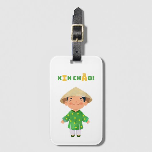 XIN CHÀO! Vietnamese Bagagelabels (Voorkant (verticaal))
