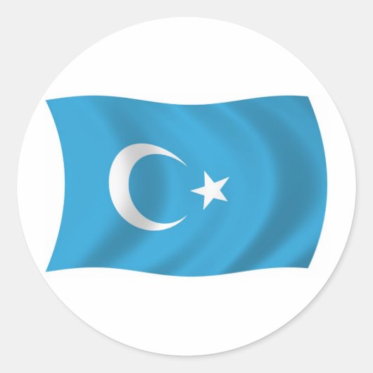 Xinjianj Oeigoerse Vlagsticker Ronde Sticker (Voorkant)