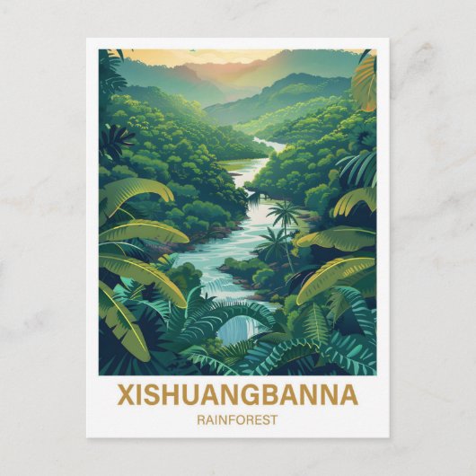Xishuangbanna Regenwoud Yunan Tiongkok Reizen Briefkaart (Voorkant)