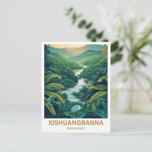 Xishuangbanna Regenwoud Yunan Tiongkok Reizen Briefkaart (Staand voorkant)