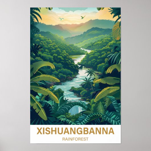 Xishuangbanna Regenwoud Yunan Tiongkok Reizen Poster (Voorkant)