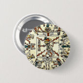 Xiuhtecuhtli Aztec Death God Ronde Button 5,7 Cm (Voorkant /achterkant)