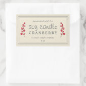 XL Ambachtelijke Sojakaars Cranberry Antiek Wit Rechthoekige Sticker (Tas)