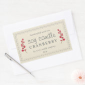 XL Ambachtelijke Sojakaars Cranberry Antiek Wit Rechthoekige Sticker (Envelop)