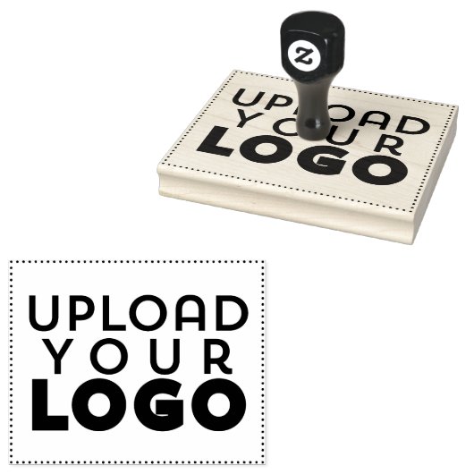 XL Business Logo Custom 4x5 Rubber Wooden Stempel (Gestempeld)