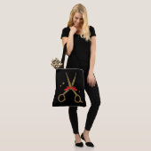XL Golden glitter-schaar - Hair dresser stylist Tote Bag (Op model)