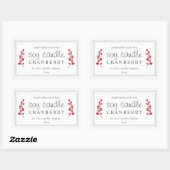 XL Homemade Soy Candle Cranberry Aangepast Rechthoekige Sticker (Vel)