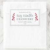 XL Homemade Soy Candle Cranberry Aangepast Rechthoekige Sticker (Tas)