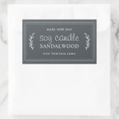 XL Homemade Soy Candle Foliage Off-Black Aangepast Rechthoekige Sticker (Tas)