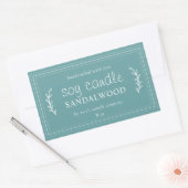 XL Homemade Soy Candle Foliage Turquoise Custom Rechthoekige Sticker (Envelop)