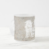 XL Monogram Stone textuur afbeelding Bevroren glaz Matglas Koffiemok (Voorkant links)