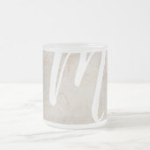 XL Monogram Zijdepapier textuur afbeelding Glazen Matglas Koffiemok (Center)