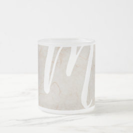 XL Monogram Zijdepapier textuur afbeelding Glazen Matglas Koffiemok