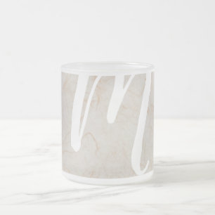 XL Monogram Zijdepapier textuur afbeelding Glazen  Matglas Koffiemok