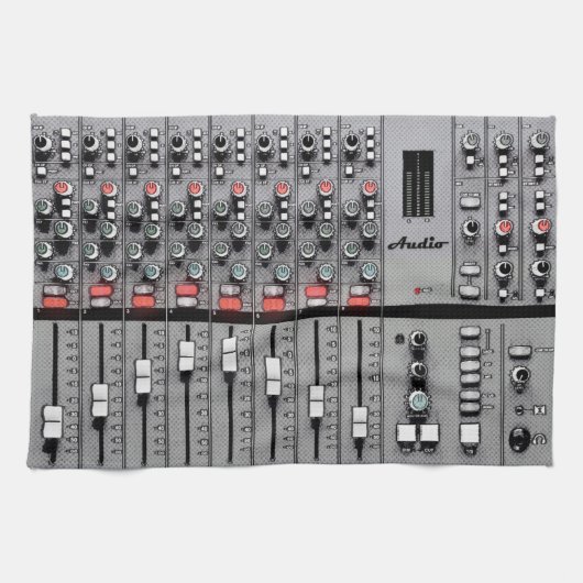 XL Studio Gear Dust Hoesje: Ontwerp van geluidsmix Theedoek (Horizontaal)