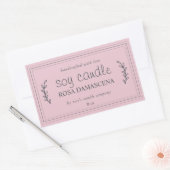 XL Thuisgemaakte Sojakaars Foliage Pastelroze Op M Rechthoekige Sticker (Envelop)