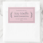 XL Thuisgemaakte Sojakaars Gebladerte Pastel Roze  Rechthoekige Sticker (Tas)