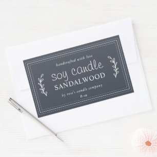 XL Thuisgemaakte Sojakaars Loof Charcoal Donkerbla Rechthoekige Sticker