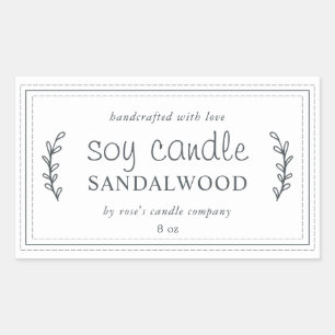 XL Zelfgemaakte sojakaars Bladgroen Wit Custom Rechthoekige Sticker