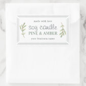 XL Zelfgemaakte sojakaars Pijnboom Sprig White Cus Rechthoekige Sticker (Tas)