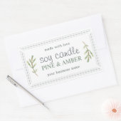 XL Zelfgemaakte sojakaars Pijnboom Sprig White Cus Rechthoekige Sticker (Envelop)