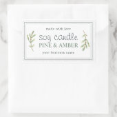 XL Zelfgemaakte sojakaars Pijnboompje Aangepaste W Rechthoekige Sticker (Tas)