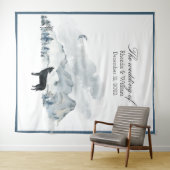 XLarge Nevelige Bergen Waterverf Trouw Tapijt Wandkleed (In Situ (horizontaal))