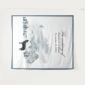 XLarge Nevelige Bergen Waterverf Trouw Tapijt Wandkleed (Voorkant (horizontaal))