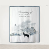 XLarge Nevelige Bergen Waterverf Trouw Tapijt Wandkleed (Voorkant)