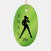 Xmas 20xx Dance Tree-Ornament danser Beide kanten Keramisch Ornament (Rechts)