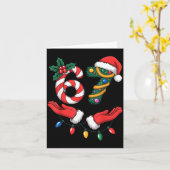 Xmas 67 Hands Gesture Candy Canes Santa Holiday Ki Kaart (Gele Bloem)