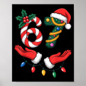 Xmas 67 Hands Gesture Candy Canes Santa Holiday Ki Poster (Voorkant)